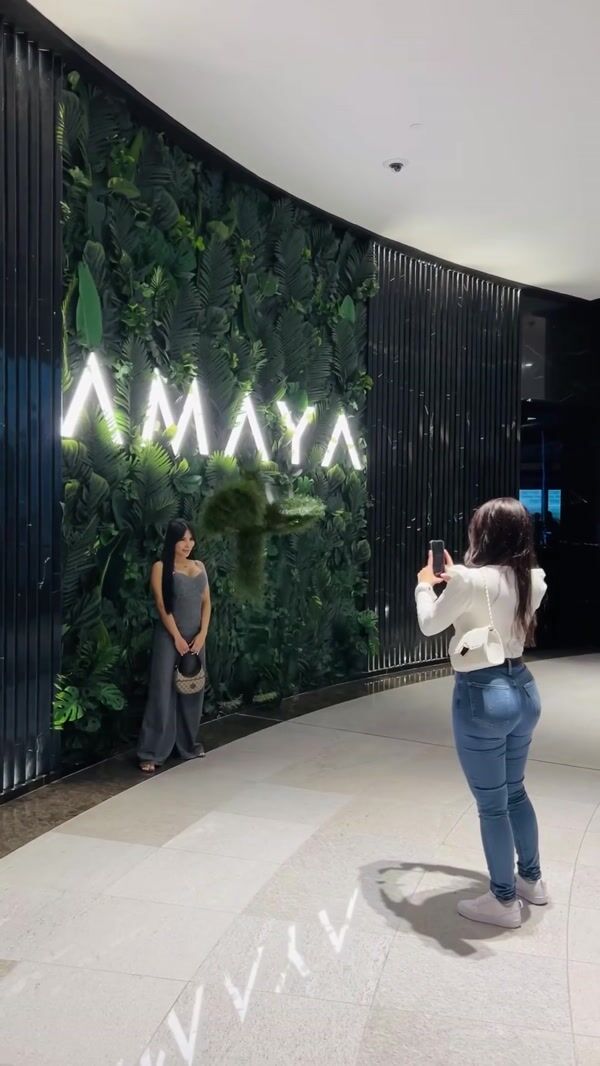 Amaya Dubai Grass Person Emerges From Wall Display