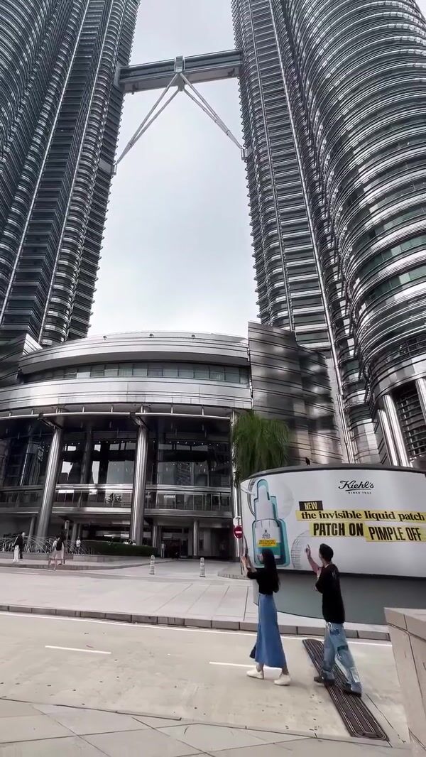 Kiehl's Serum Bottle Appears at Petronas Towers