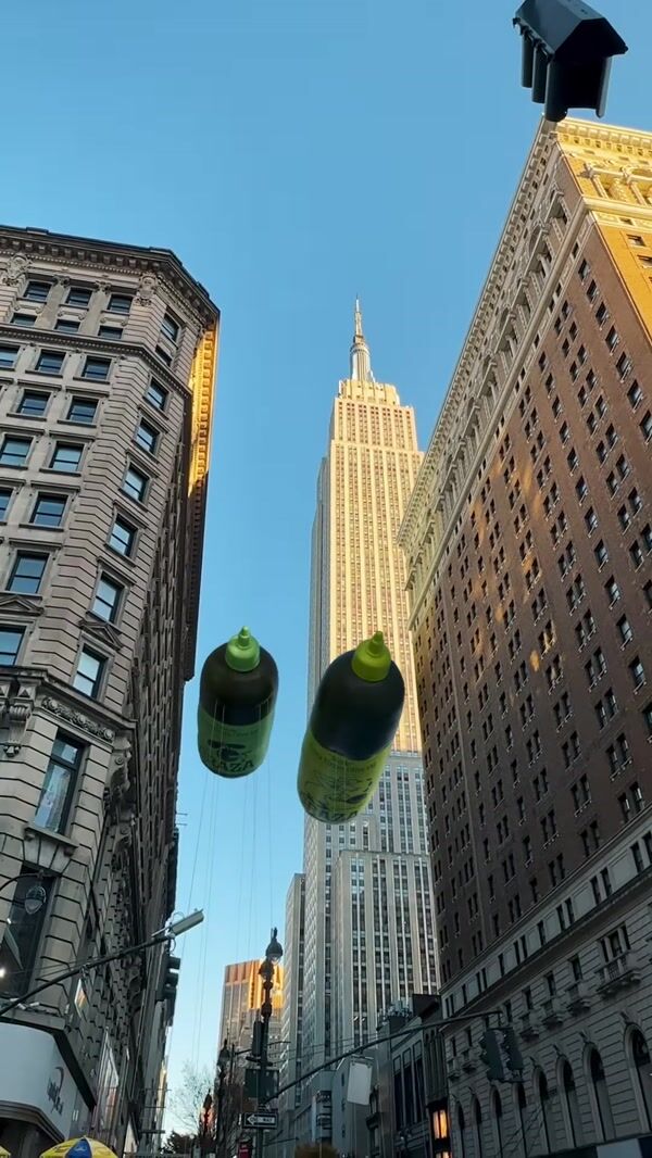 Graza Bottle-shaped Balloons Float in New York