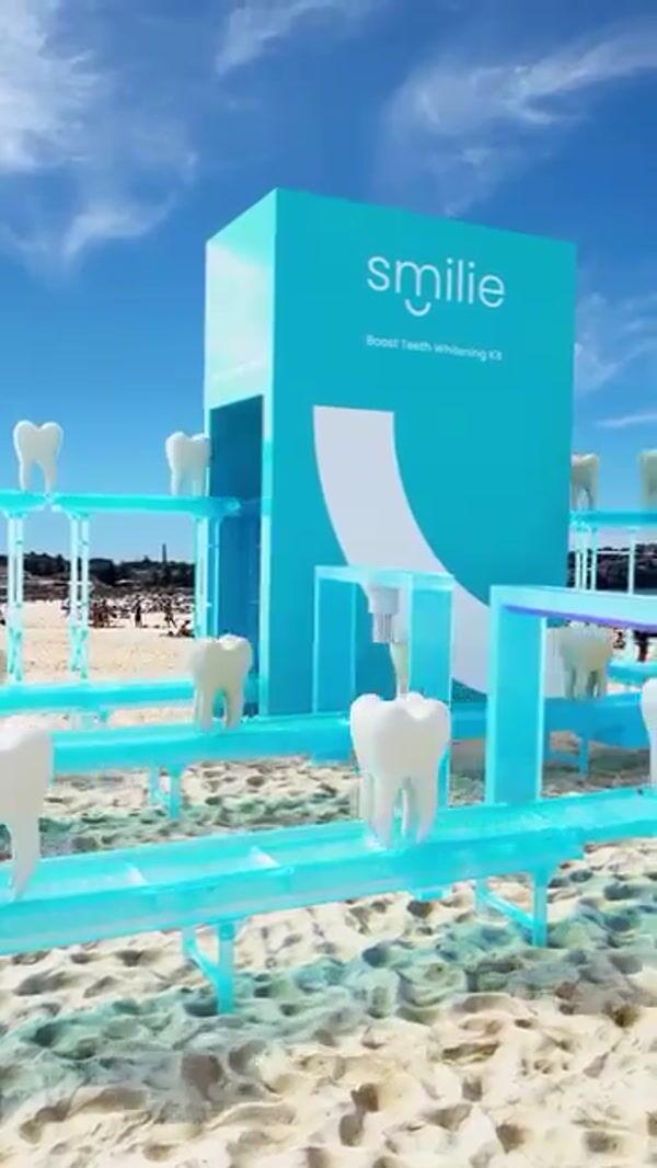 Smilie Giant Teeth Whitening Installation on Beach