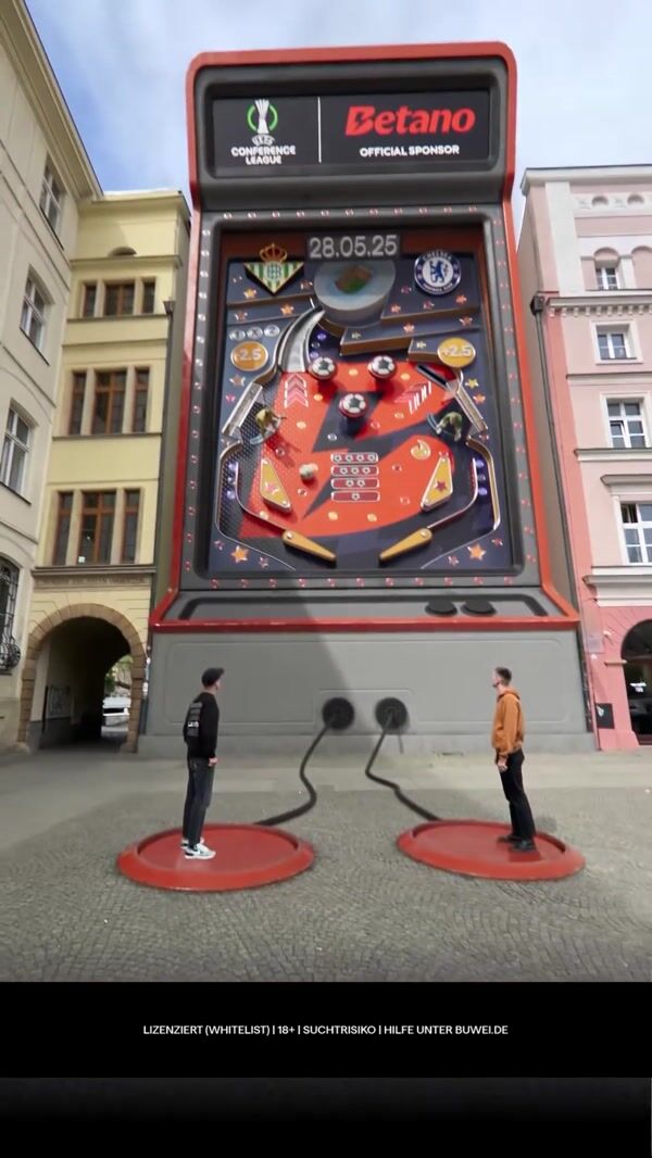 Betano Pinball Game on Building Wall
