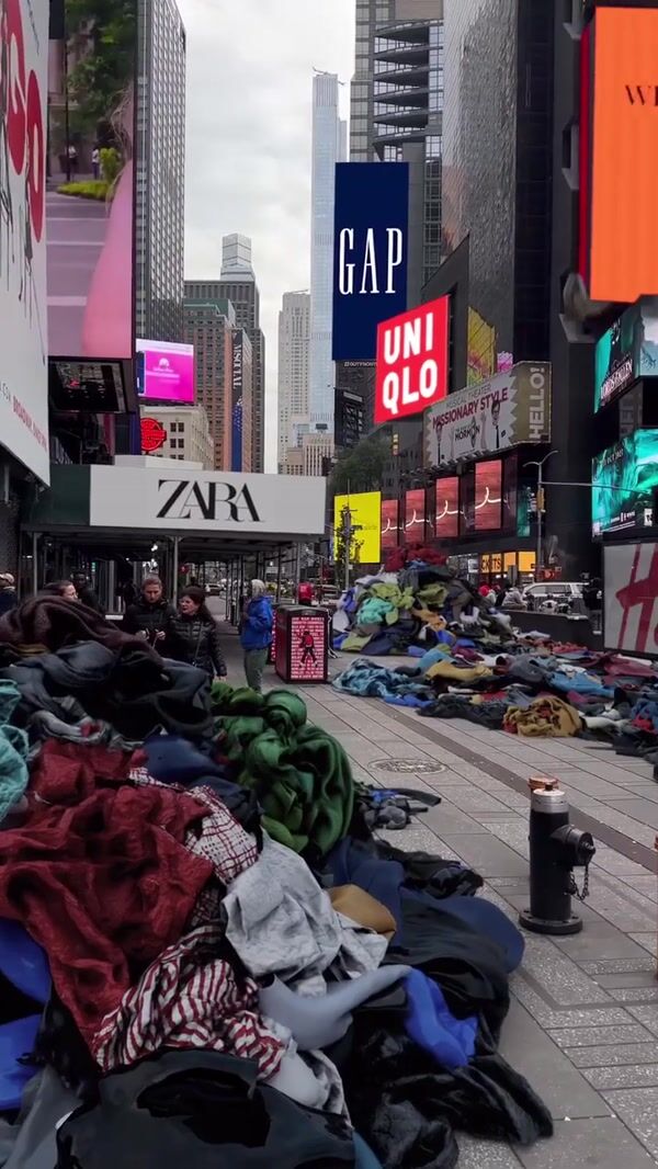 Vestiaire Collective Clothes Rain Down Times Square