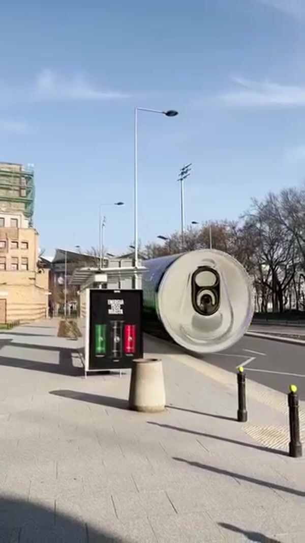Legia Warszawa Energy Drink Bus Arrives at Stop