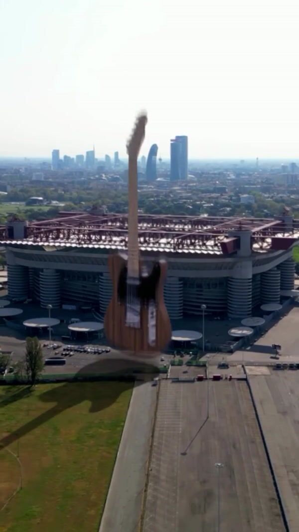 Sony Music Giant Electric Guitar at San Siro Stadium