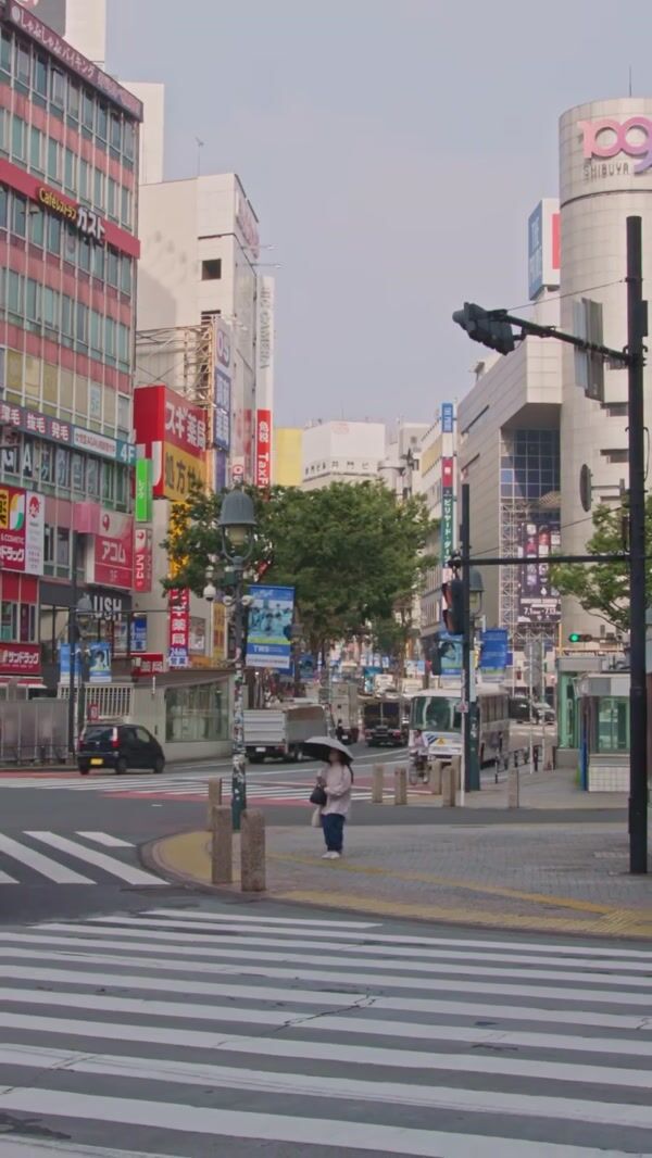 Acne Studios Double-Decker Bus in Shibuya Crossing