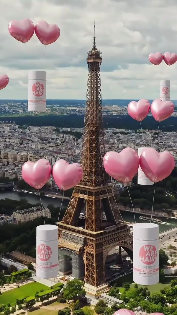 We are hair Styling Wax Float with Heart Balloons