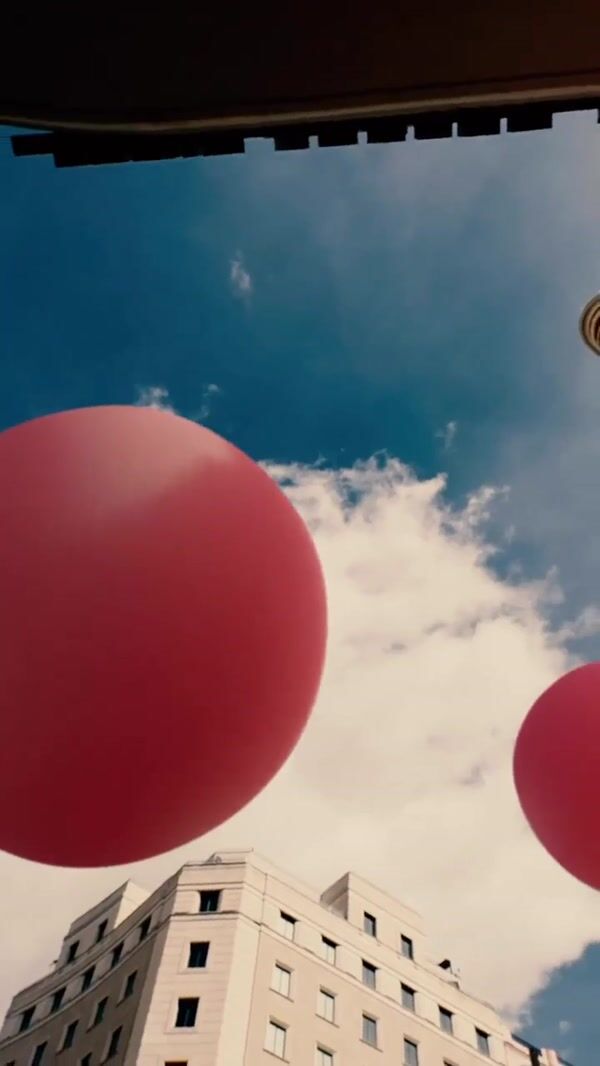 Pull&Bear Pink Balloons Floating in Madrid