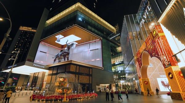 Golden Bull Breaks Through Glass Screen