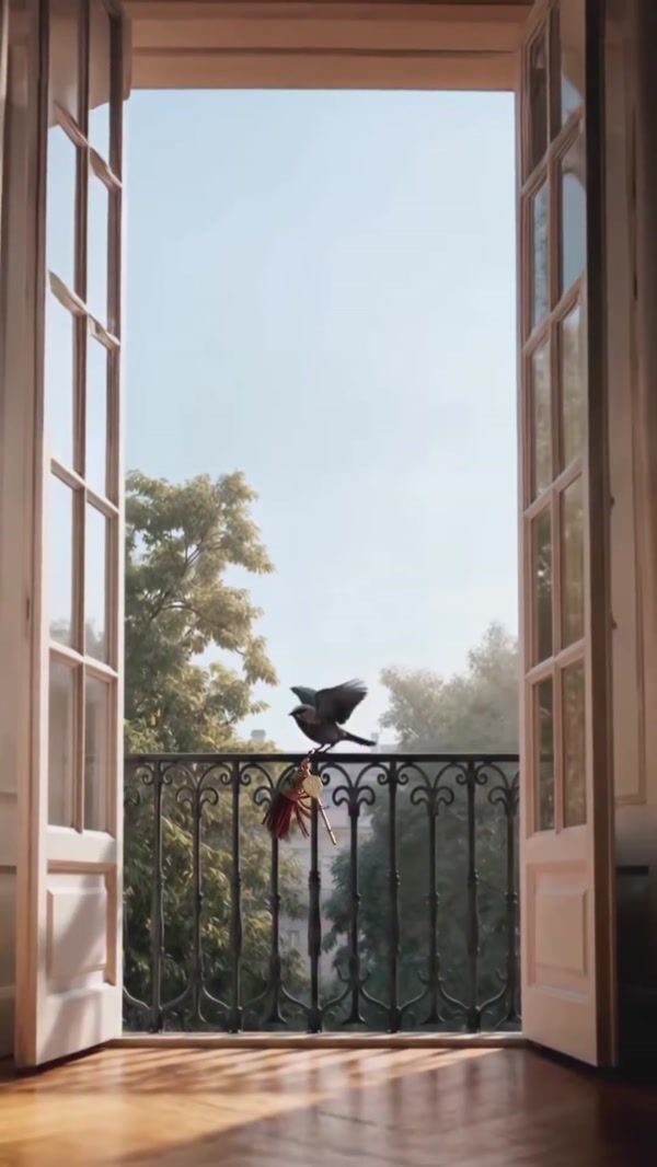 AMIRI Bird Leaves Key on Balcony