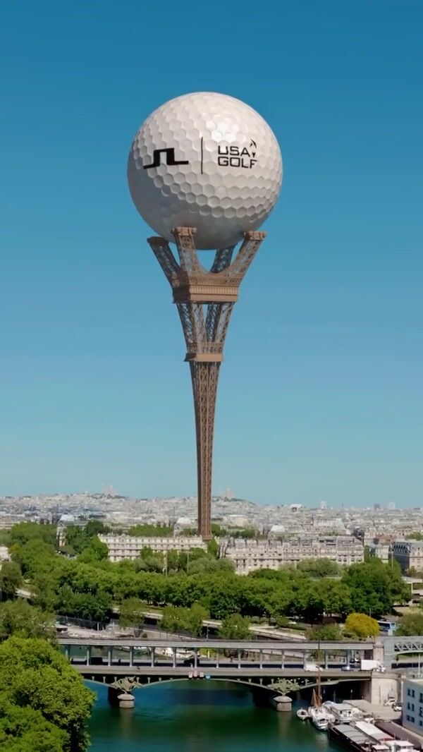 J.Lindeberg Golf Ball on Upside-Down Eiffel Tower