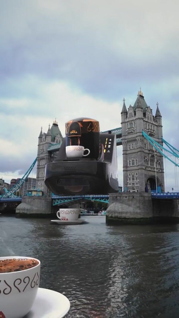 Arzum OKKA Coffee Cup Floating on River in London