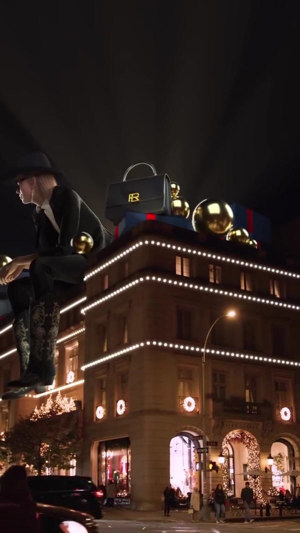 Ralph Lauren Giant Model Sitting on Rooftop
