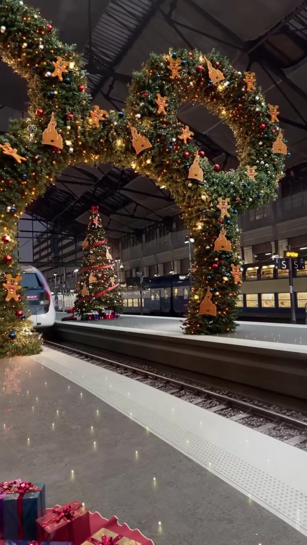TGV Disney Christmas Train Station in Marne-la-Vallée