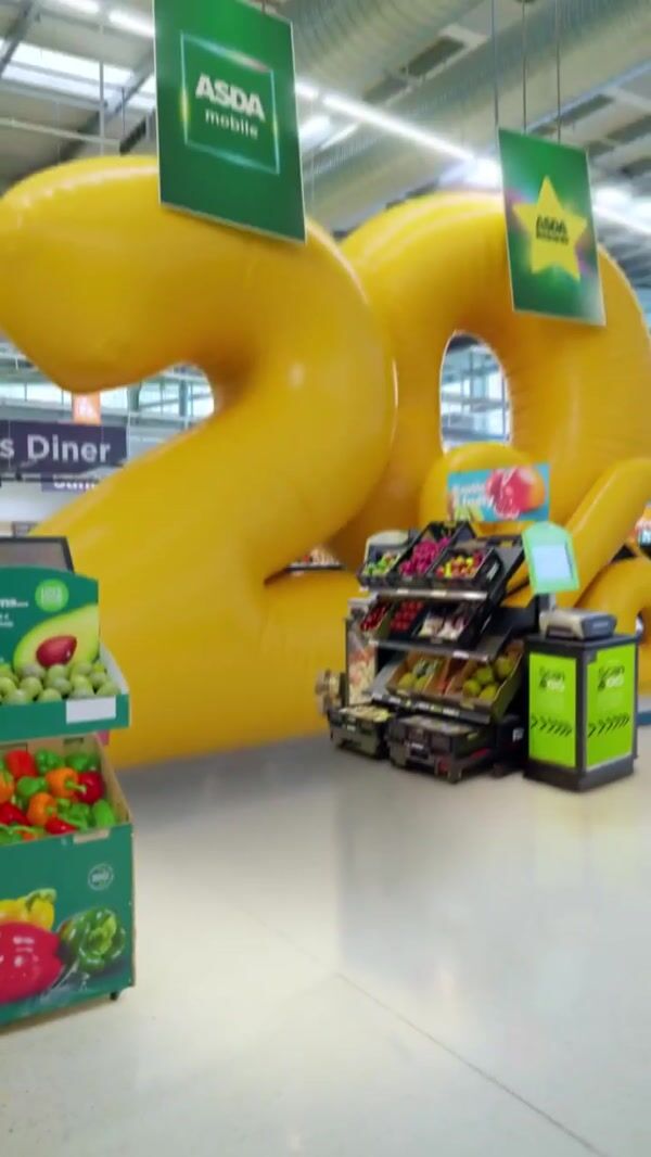 ASDA Mobile Inflatable Numbers Display at Store