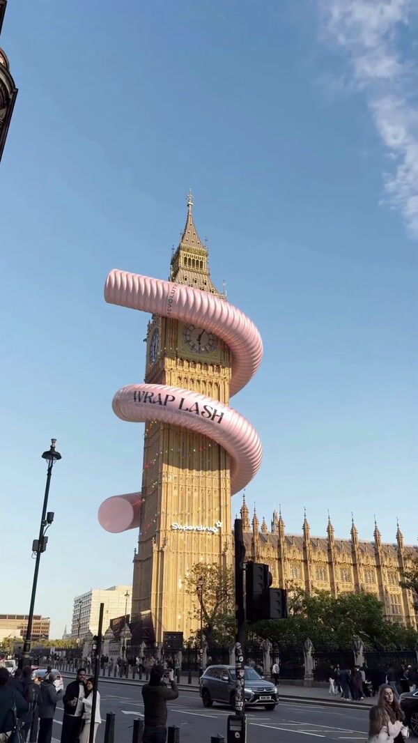 Superdrug Giant Mascara Wrapped Around Big Ben