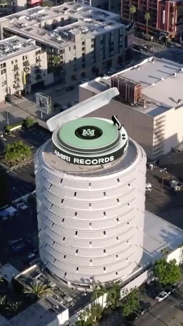 AMIRI Vinyl Record Player atop Capitol Records Building