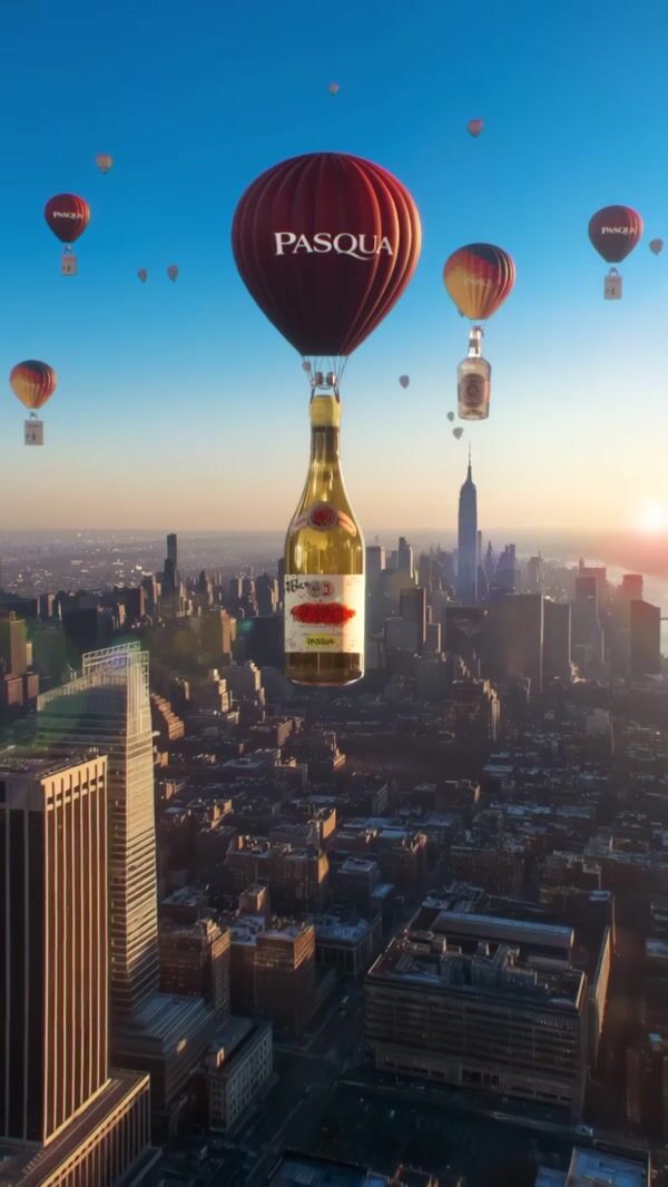 Pasqua Wines Giant Bottles on Hot Air Balloons Over NYC