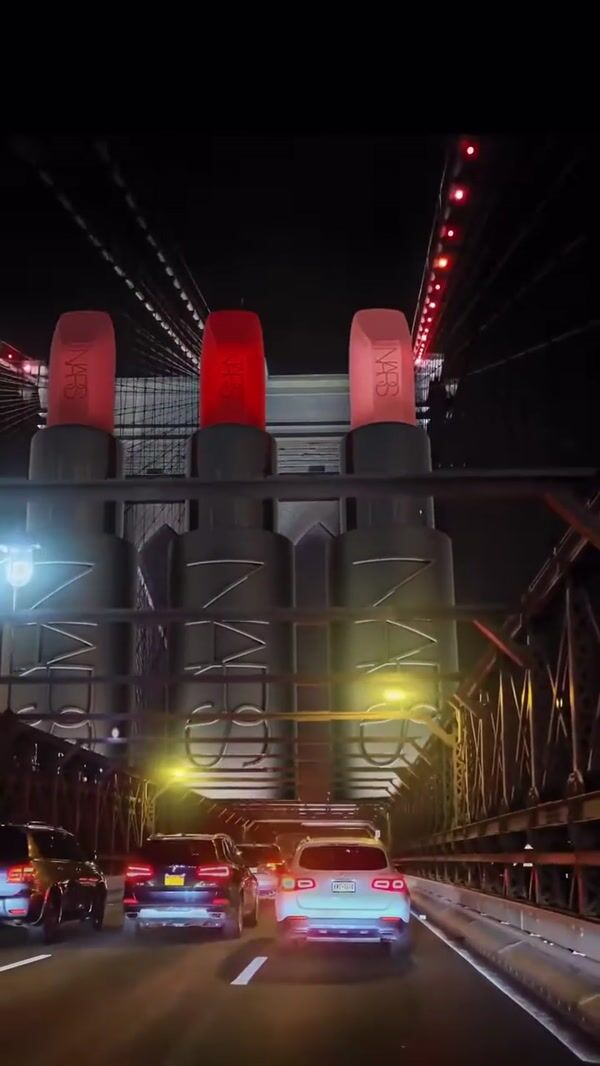 NARS Lipstick Columns on Brooklyn Bridge