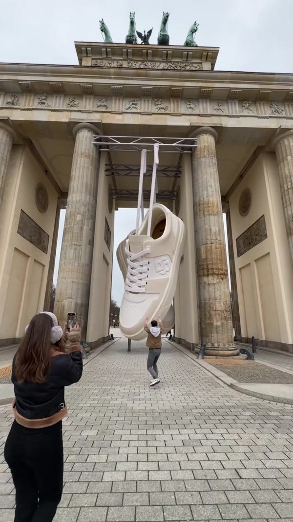 BOSS Double B Sneakers Swinging at Brandenburg Gate
