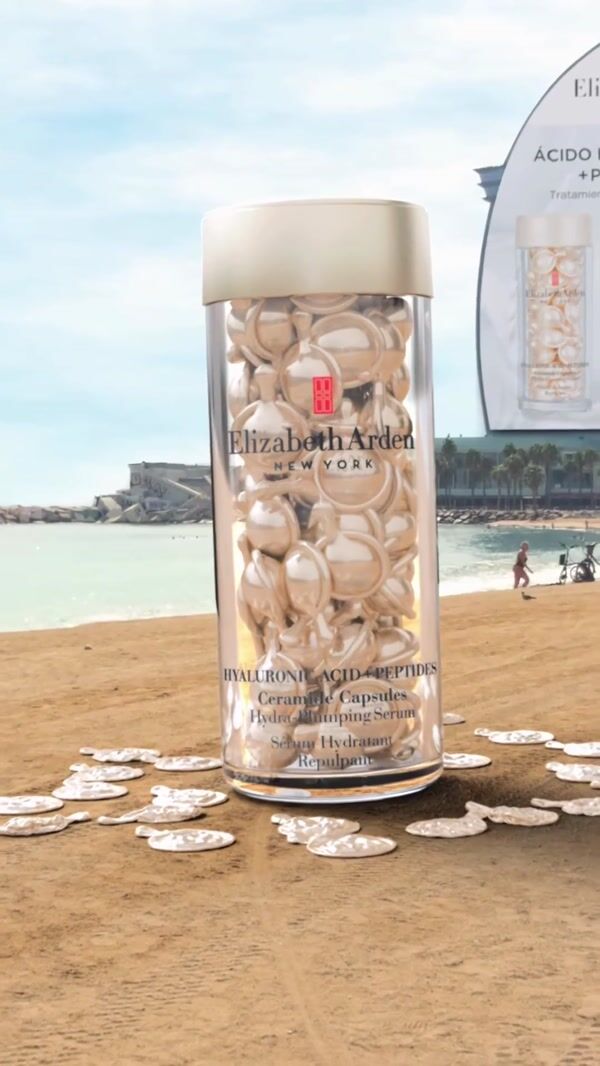 Elizabeth Arden Giant Bottle on La Barceloneta Shore