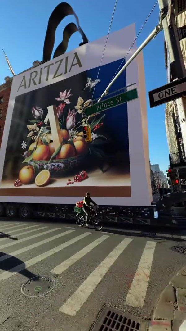Aritzia Shopping Bag on Truck in Manhattan