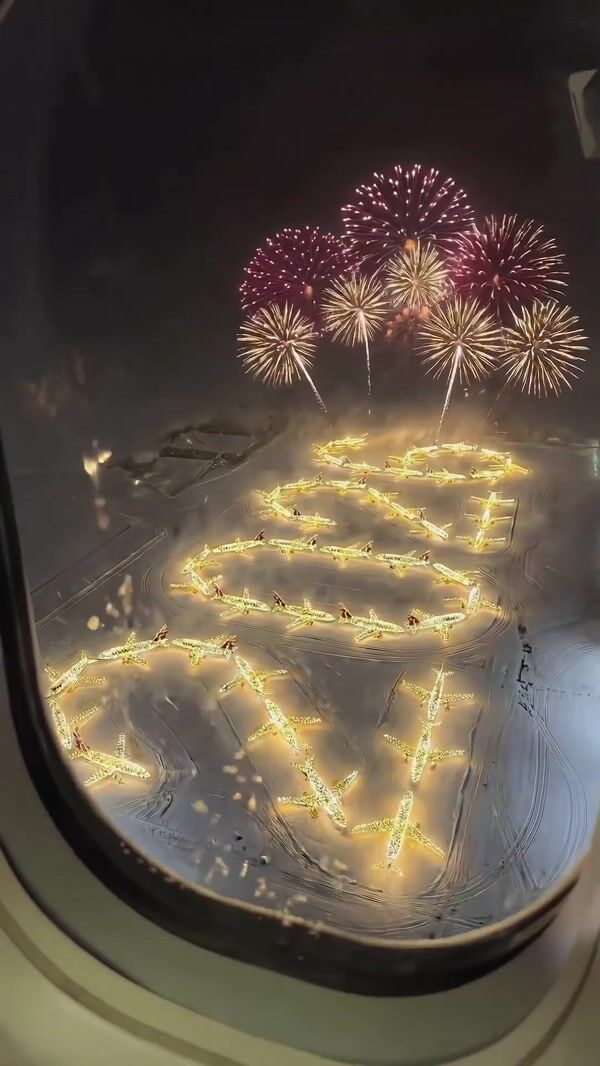 Qatar Airways Fireworks Display at Airport