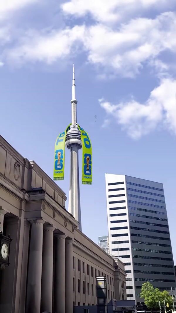 FIFA World Cup 26 Scarf on CN Tower